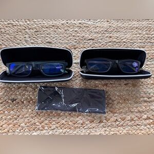 Black and Blue +1.75 Reading Glasses with Case
